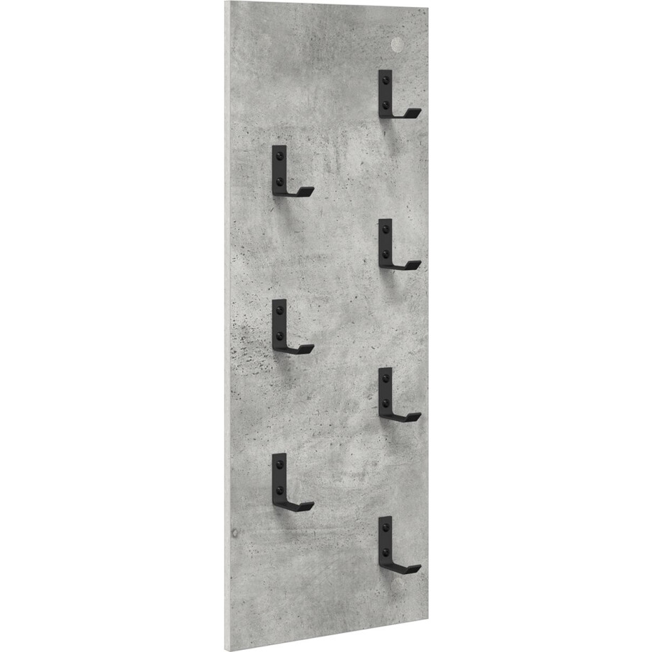 vidaXL - Wandgemonteerde - kapstok - Muurmontage - Beton - Grijs - Bewerkt - hout afbeelding 1
