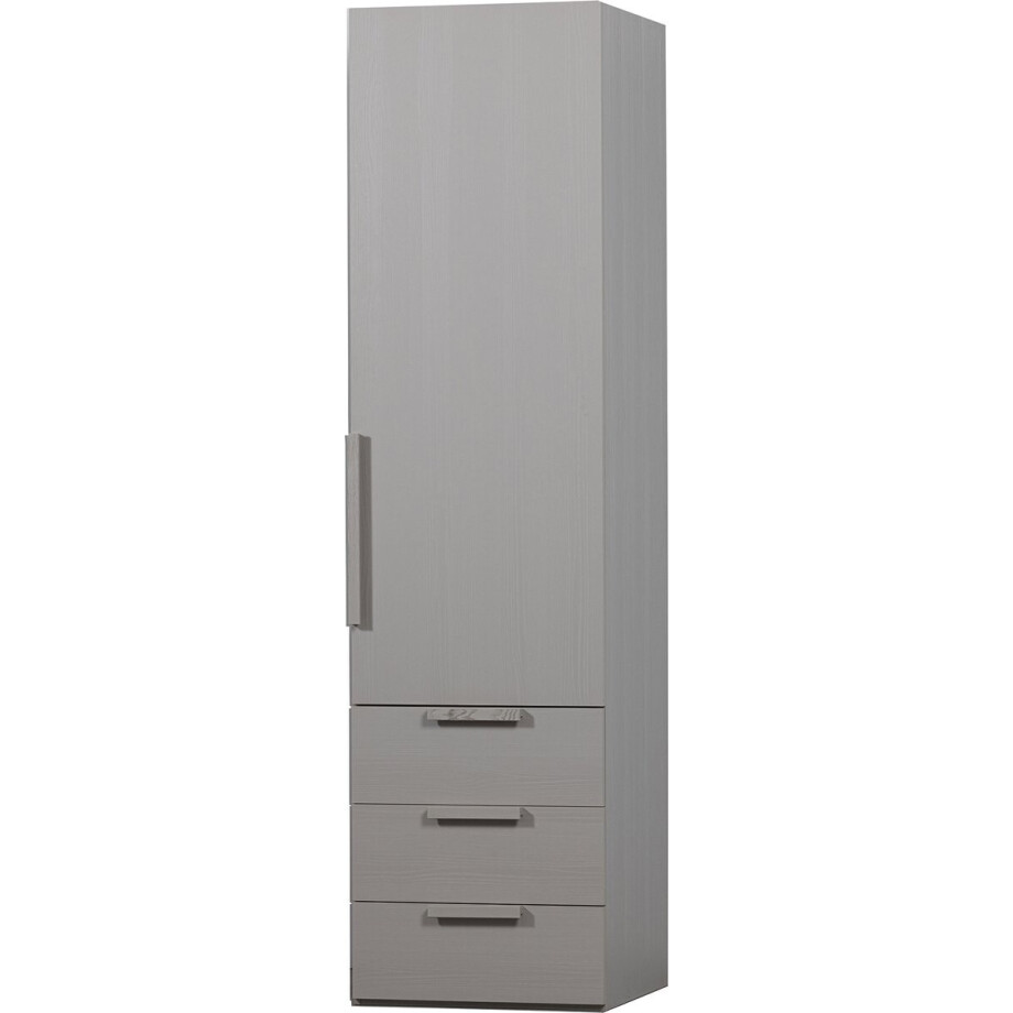 WOOOD Rens Kledingkast 1-Deurs - Noten/Grijs - 210x55x58 afbeelding 1