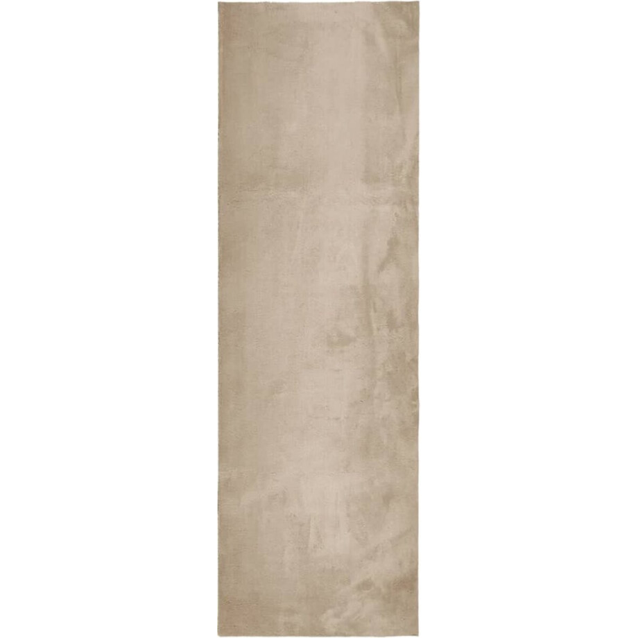 vidaXL - Vloerkleed - HUARTE - laagpolig - zacht - wasbaar - 80x250 - cm - zandkleurig afbeelding 1