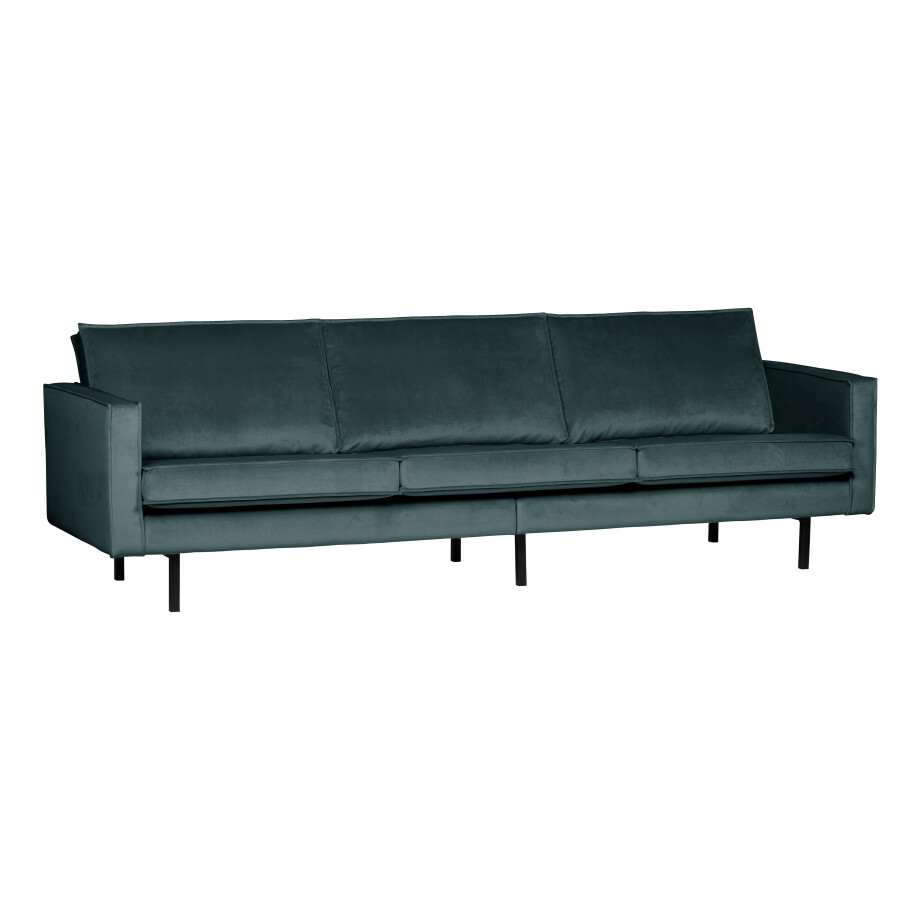 WOOOD Bank 3-zits 'Rodeo' Velvet, 277cm, kleur Blauwgroen WOOOD Bank 3-zits 'Rodeo' Velvet, 277cm, kleur Blauwgroen afbeelding 1