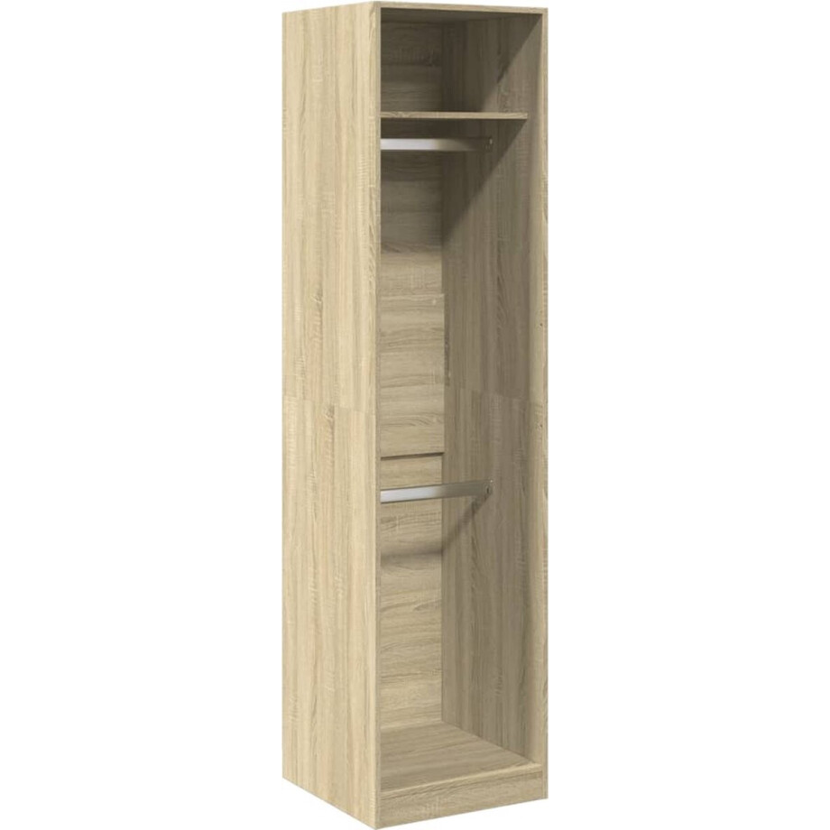 vidaXL - Kledingkast - 50x50x200 - cm - bewerkt - hout - sonoma - eikenkleurig vidaXL - Kledingkast - 50x50x200 - cm - bewerkt - hout - sonoma - eikenkleurig afbeelding 1