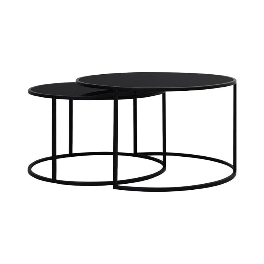 Light & Living Salontafel 'Duarte' Set van 2 stuks, kleur Mat Zwart Light & Living Salontafel 'Duarte' Set van 2 stuks, kleur Mat Zwart afbeelding 1
