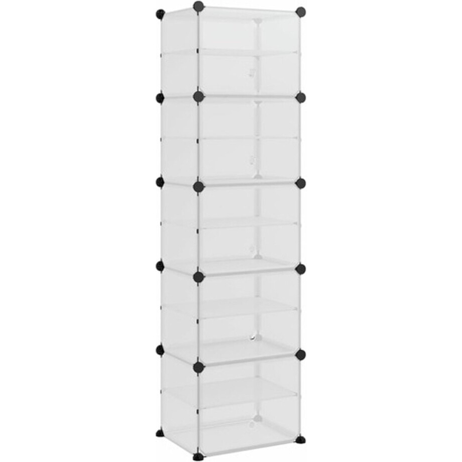 vidaXL - Schoenenrek - 44x31,5x153,5 - cm - polypropeen - transparant afbeelding 1