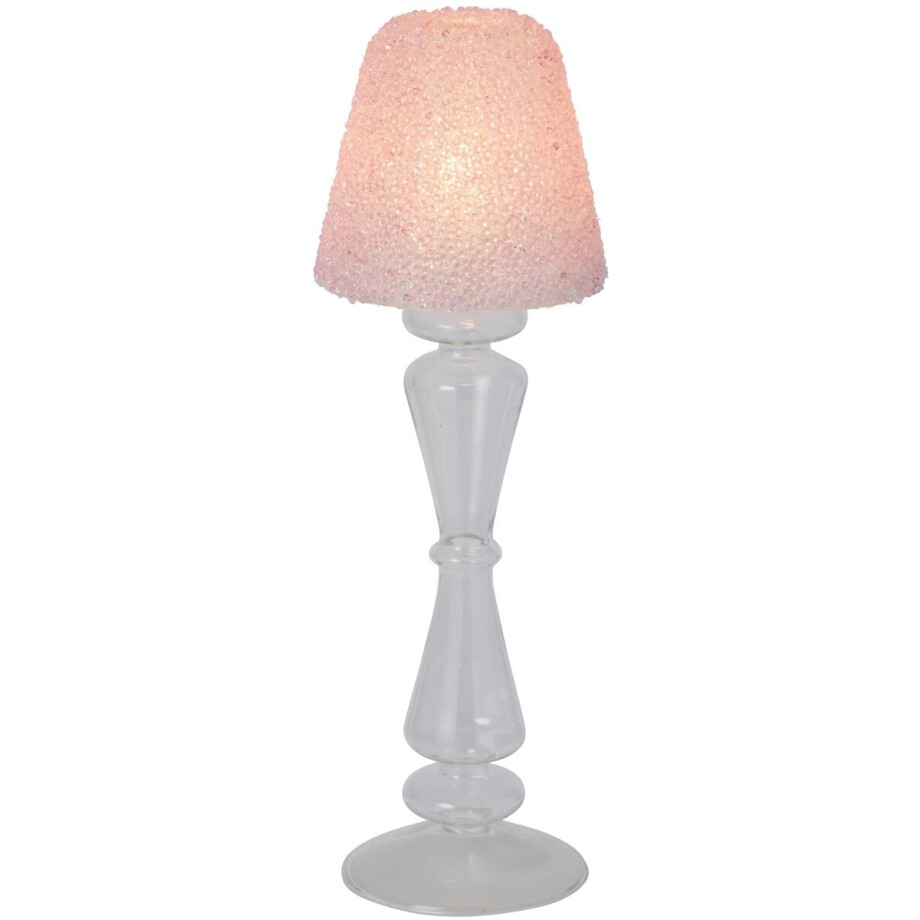 J-Line theelichthouder - glas - transparant/lichtroze - small afbeelding 1