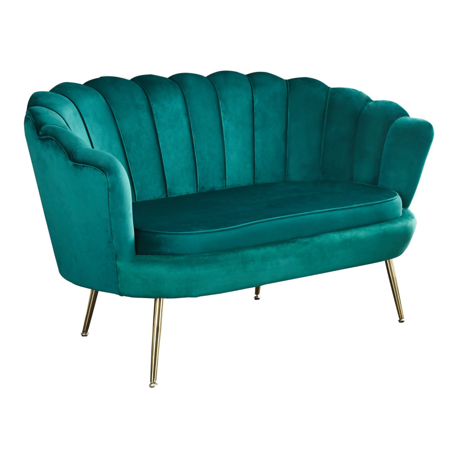 Artistiq Bank 'Libby', Velvet, 136cm, kleur Groen afbeelding 1