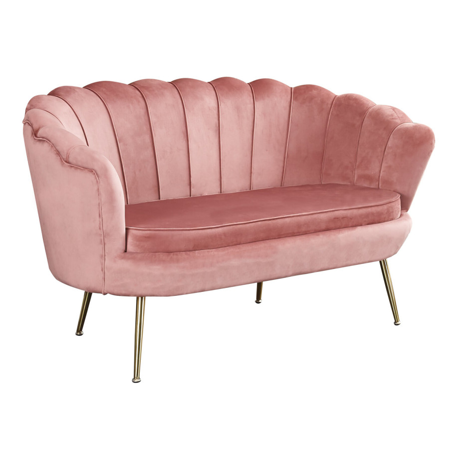 Artistiq Bank 'Libby', Velvet, 136cm, kleur Roze afbeelding 1