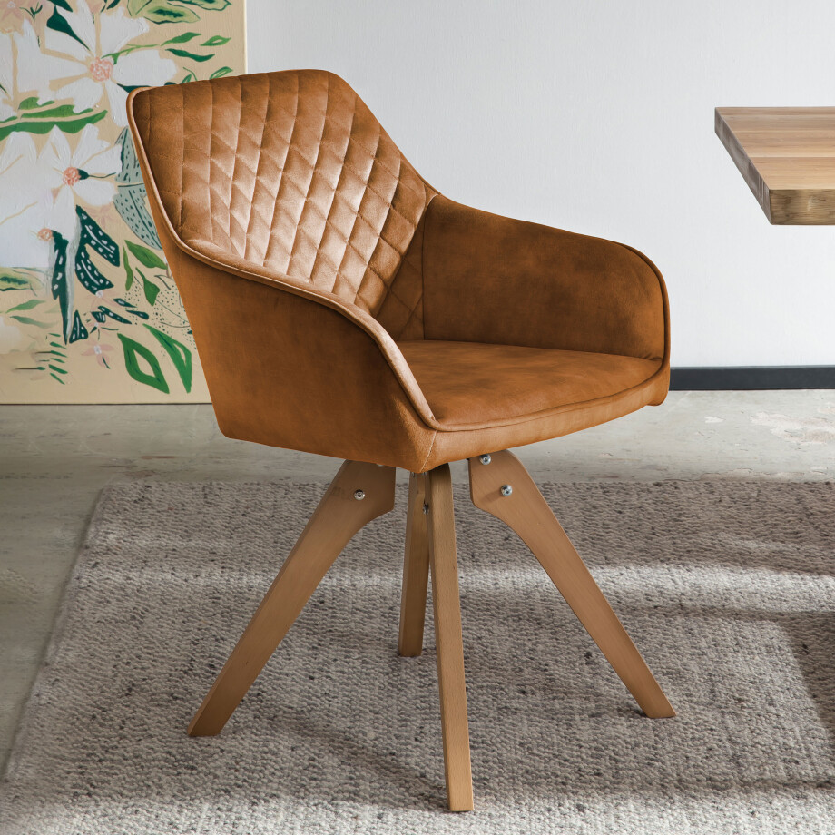 Artistiq Eetkamerstoel 'Mercur' Velvet, kleur goud Artistiq Eetkamerstoel 'Mercur' Velvet, kleur goud afbeelding 1