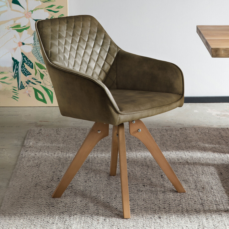 Artistiq Eetkamerstoel 'Mercur' Velvet, kleur groen Artistiq Eetkamerstoel 'Mercur' Velvet, kleur groen afbeelding 1