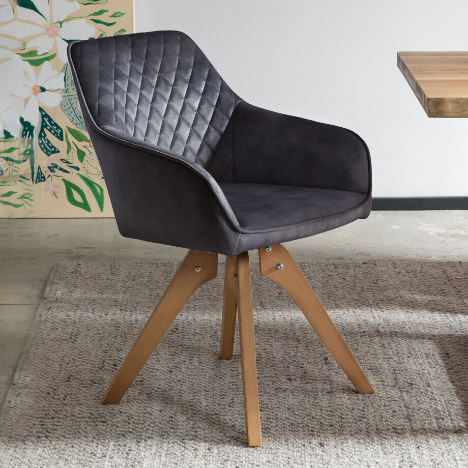 Artistiq Eetkamerstoel 'Mercur' Velvet, kleur zwart Artistiq Eetkamerstoel 'Mercur' Velvet, kleur zwart afbeelding 1