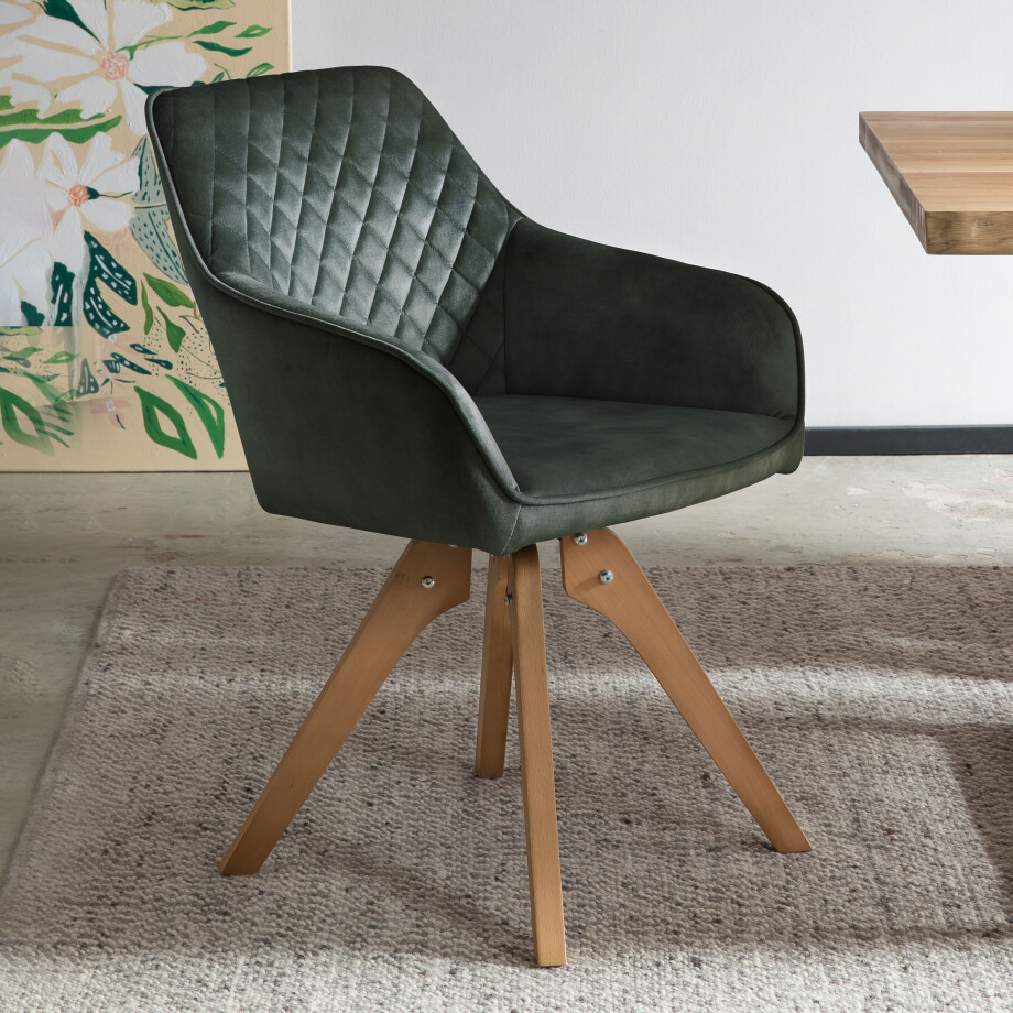 Artistiq Eetkamerstoel 'Mercur' Velvet, kleur donkergroen Artistiq Eetkamerstoel 'Mercur' Velvet, kleur donkergroen afbeelding 1