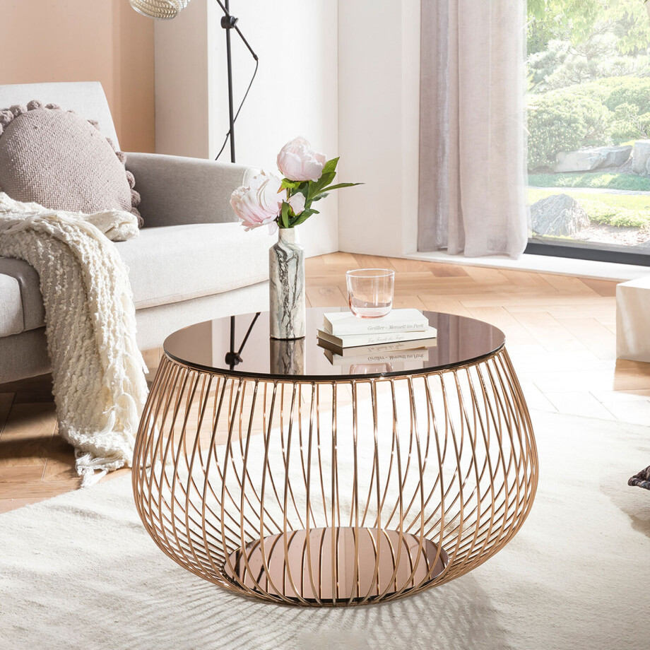 Artistiq Salontafel 'Esra' 72cm, kleur Roségoud Artistiq Salontafel 'Esra' 72cm, kleur Roségoud afbeelding 1