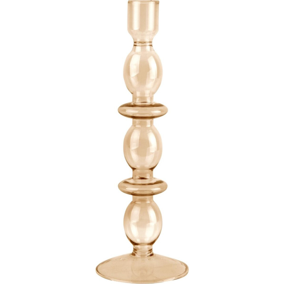 Kandelaar - Glas Bubbles Bruin Groot Kandelaar - Glas Bubbles Bruin Groot afbeelding 1