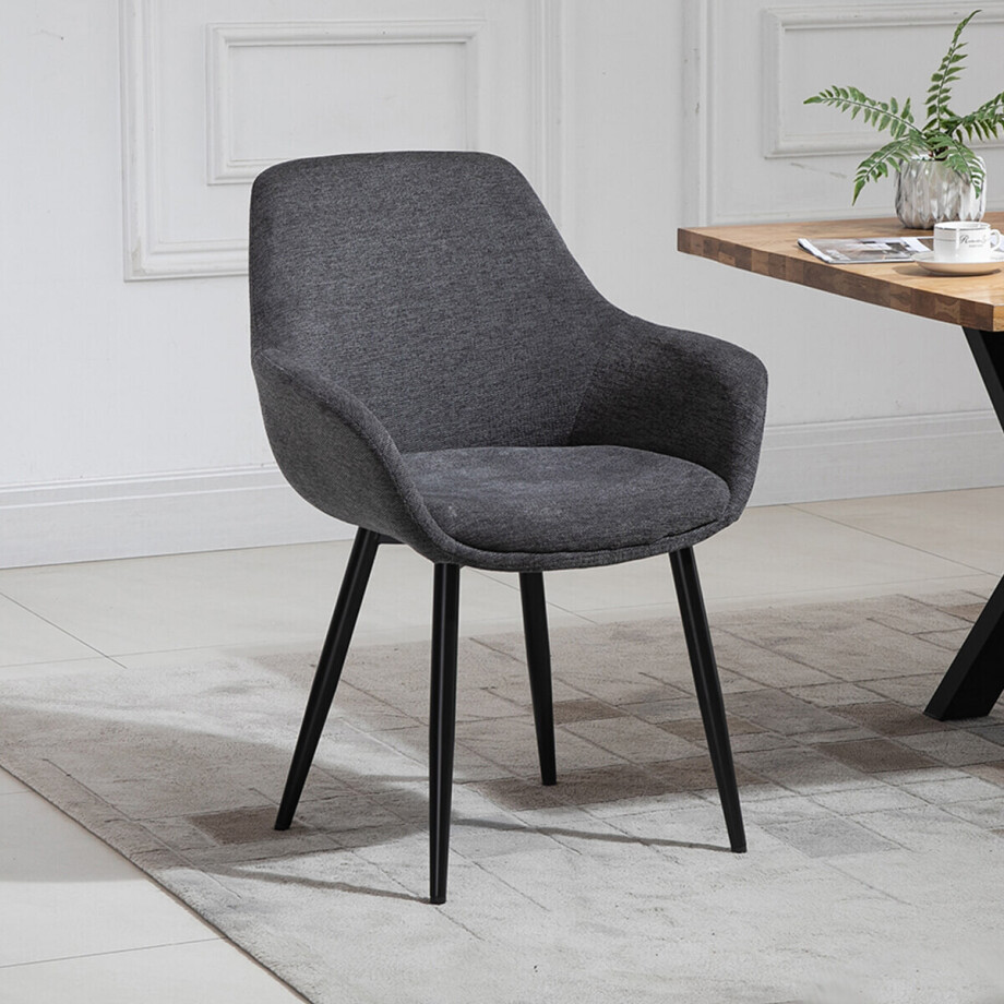 Artistiq Eetkamerstoel 'Matteo' kleur antraciet Artistiq Eetkamerstoel 'Matteo' kleur antraciet afbeelding 1