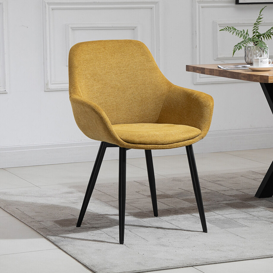 Artistiq Eetkamerstoel 'Matteo' kleur geel Artistiq Eetkamerstoel 'Matteo' kleur geel afbeelding 1