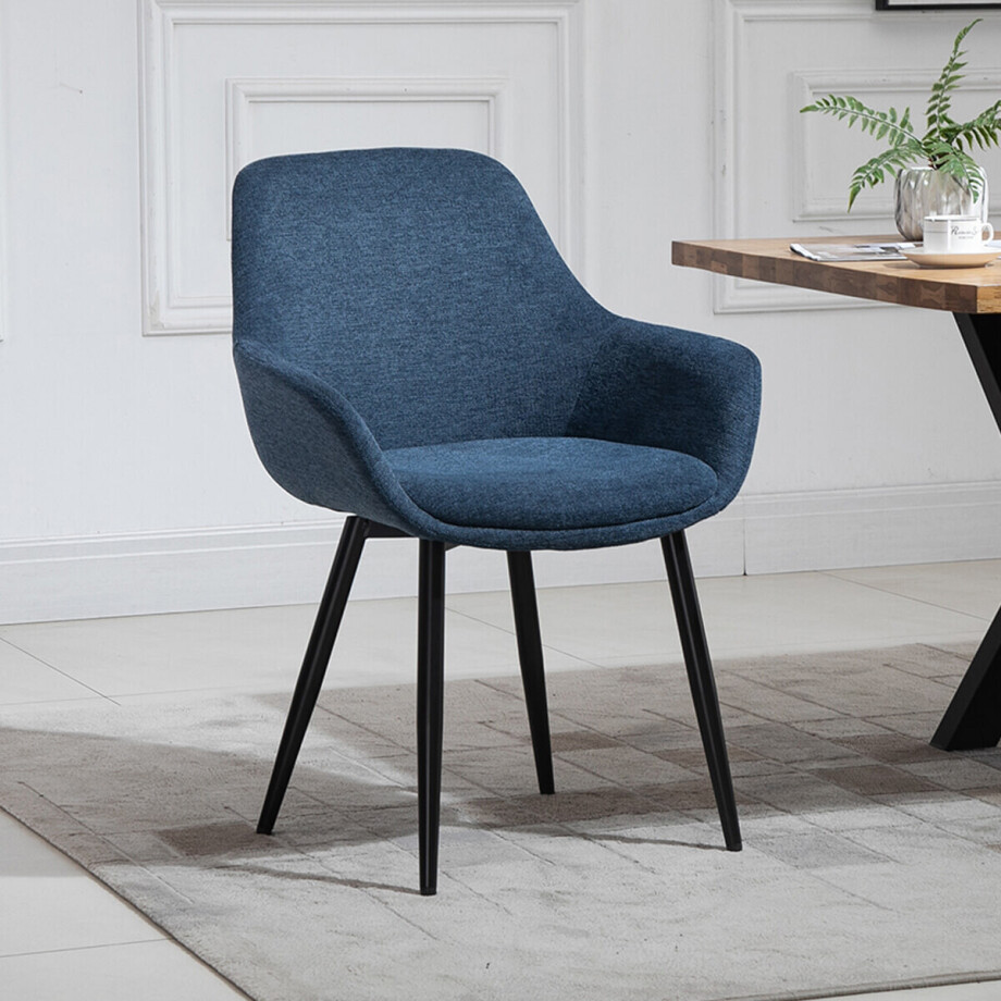 Artistiq Eetkamerstoel 'Matteo' kleur blauw Artistiq Eetkamerstoel 'Matteo' kleur blauw afbeelding 1