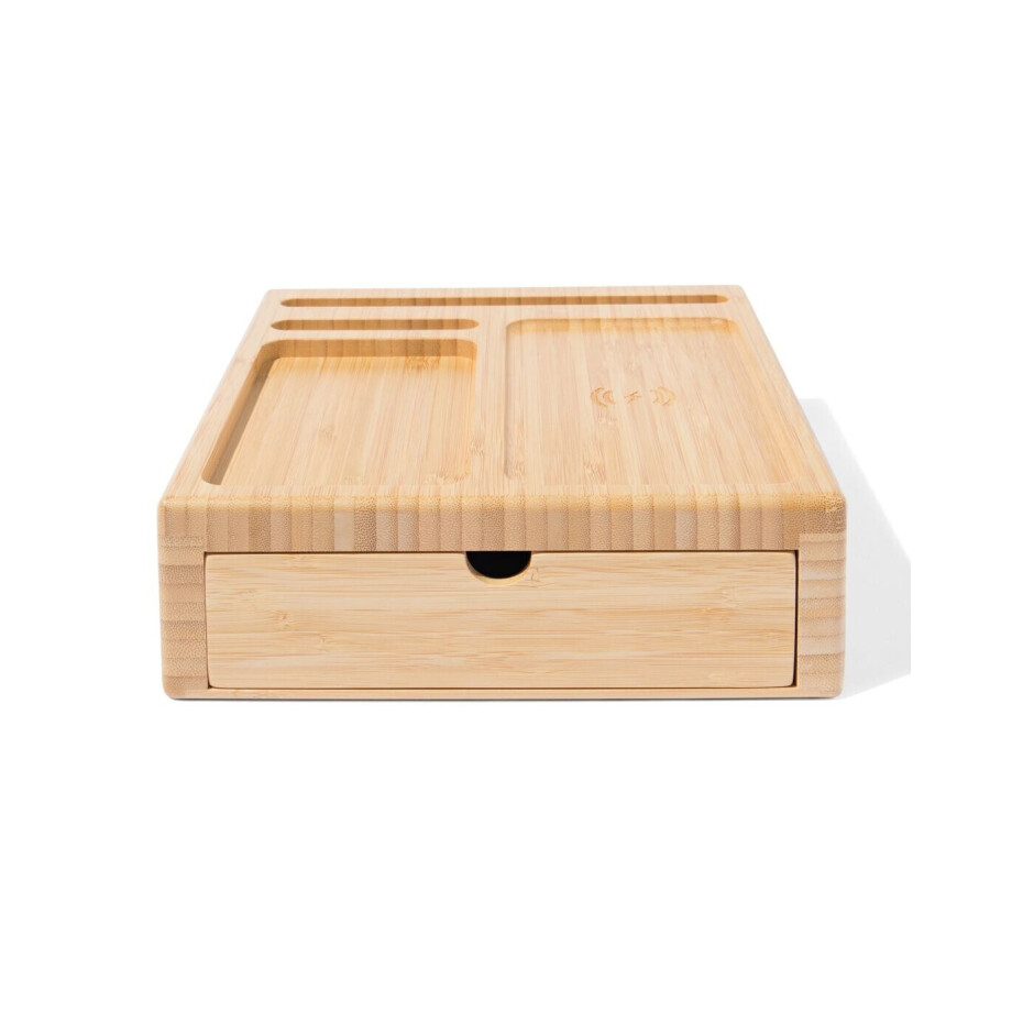 HEMA HEMA Organizer Met Draadloze Oplader Bamboe afbeelding 