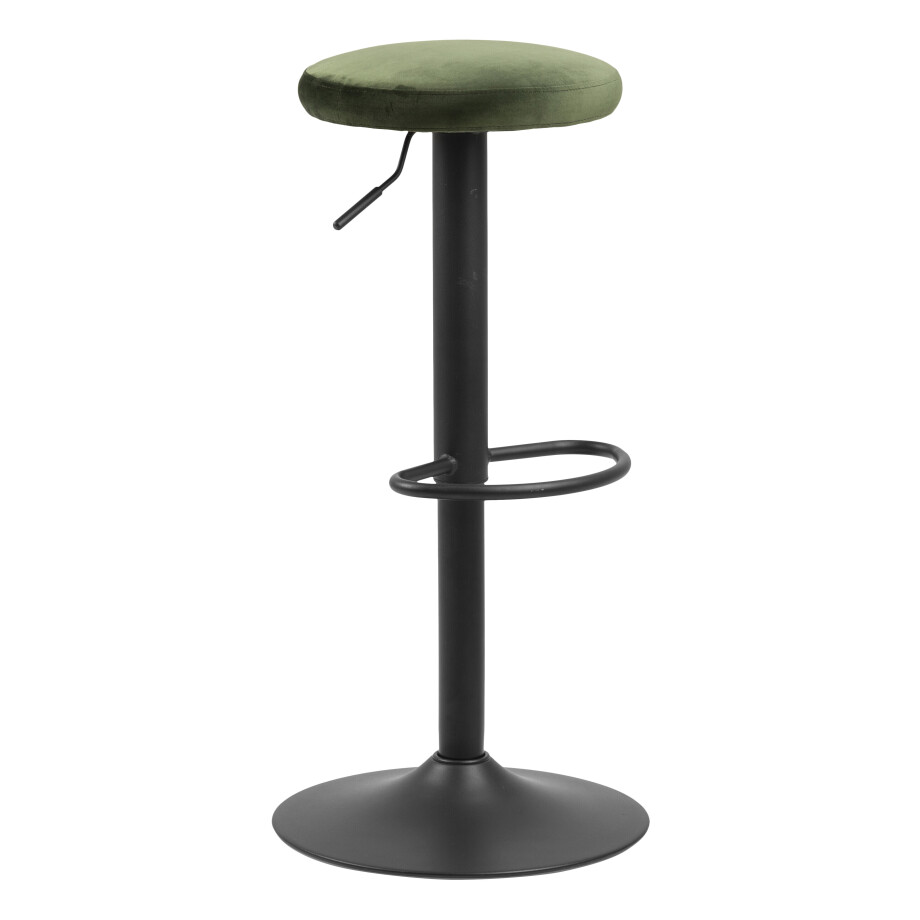 Bendt Barkruk 'Inger' Velvet (zithoogte 62-82cm), kleur Forest Green Bendt Barkruk 'Inger' Velvet (zithoogte 62-82cm), kleur Forest Green afbeelding 1