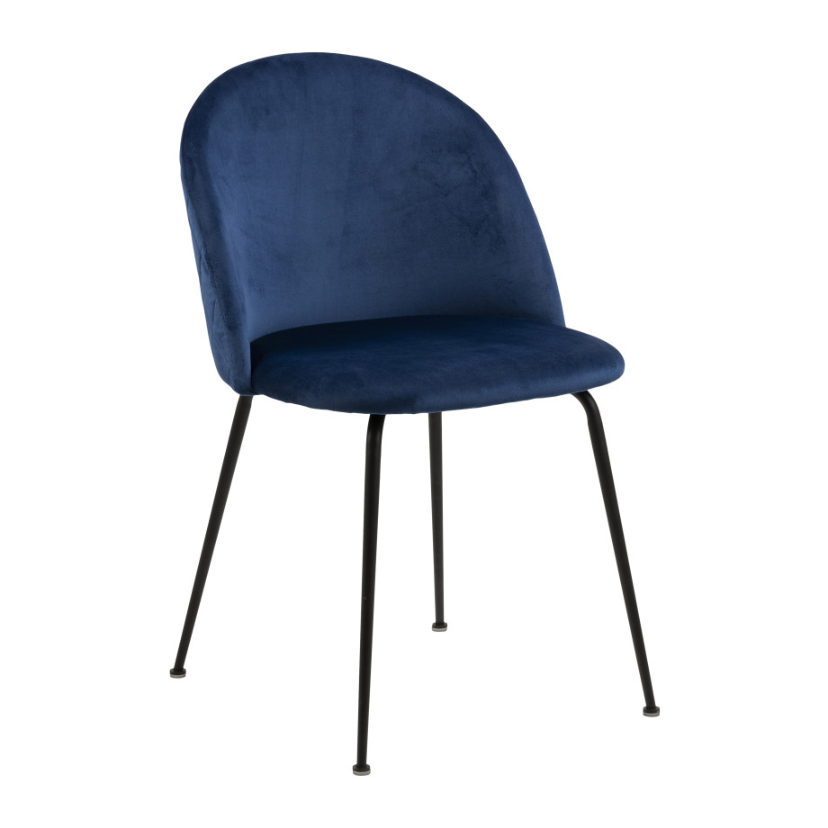 Bendt Eetkamerstoel 'May' Velvet, kleur Donkerblauw afbeelding 1