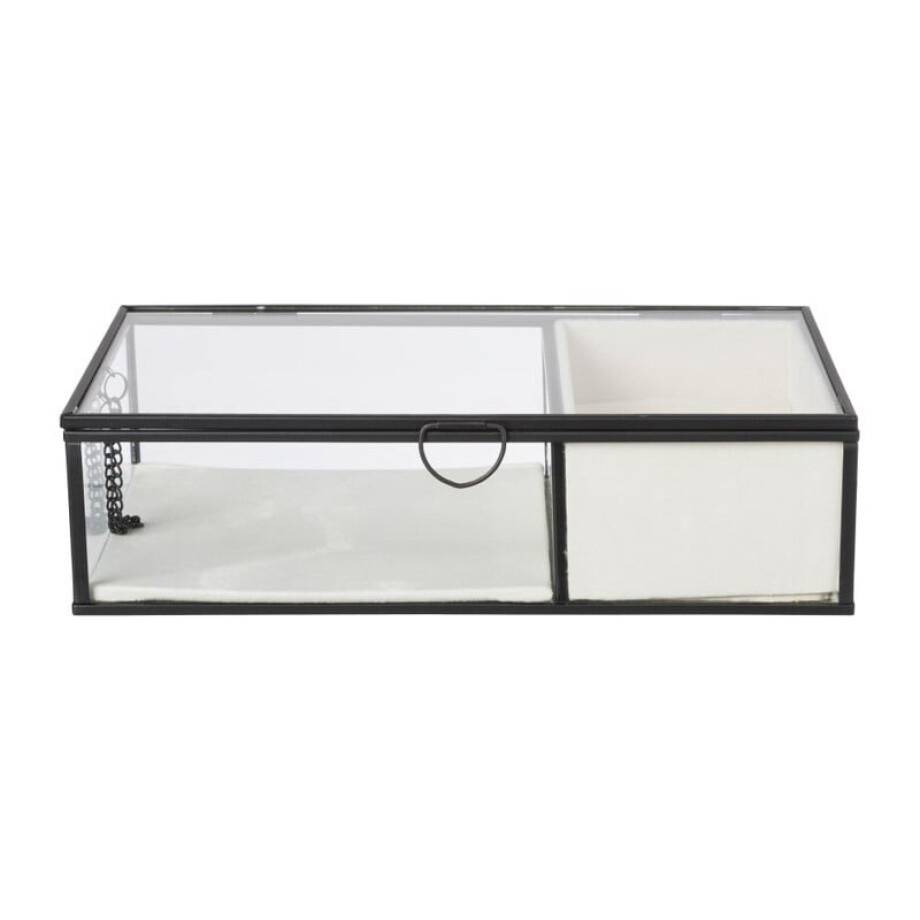 Sieradendoos met ringhouder - zwart - 25x15x6.5 cm afbeelding 1