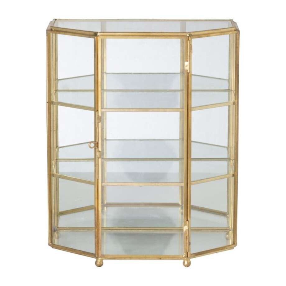 Sieradenkastje goud - glas - 18.5x12x23 cm afbeelding 