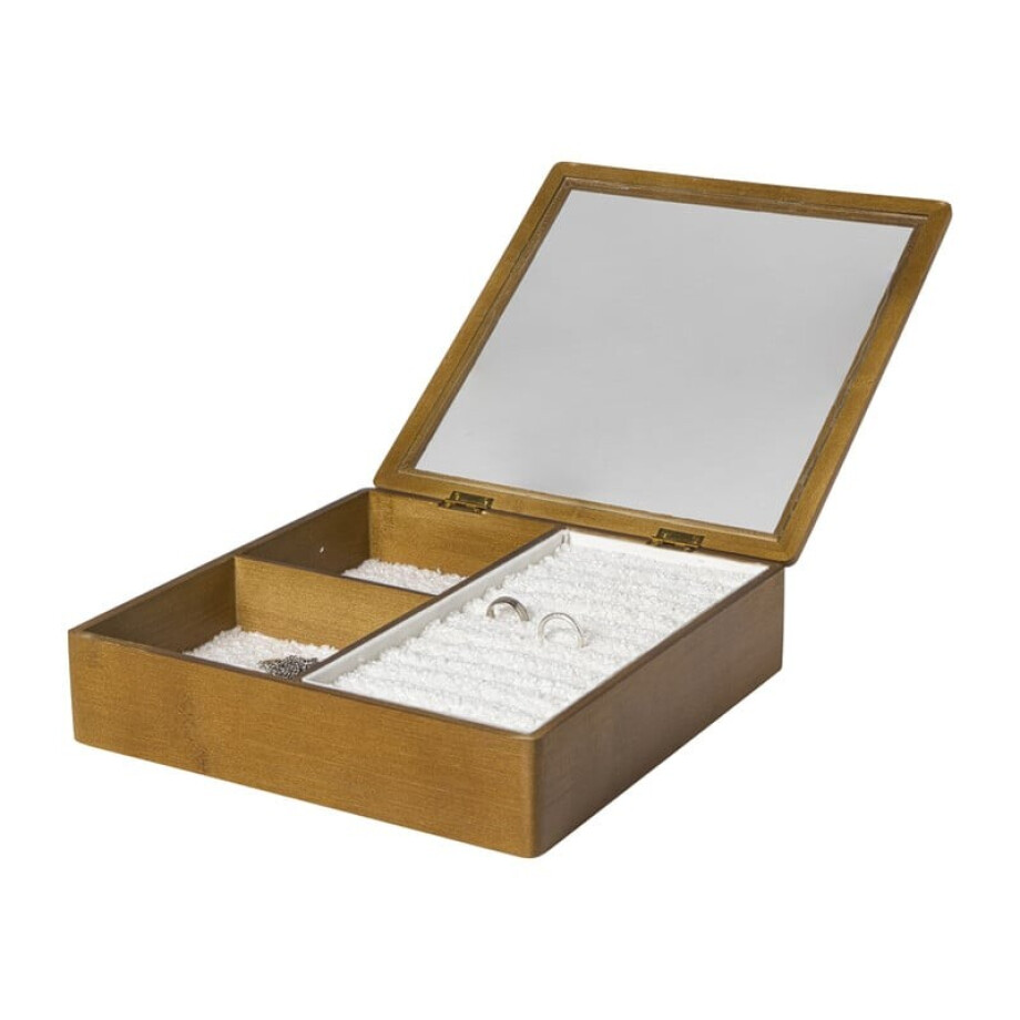 Sieradendoos met teddy - bruin/wit - 3 vakken afbeelding 