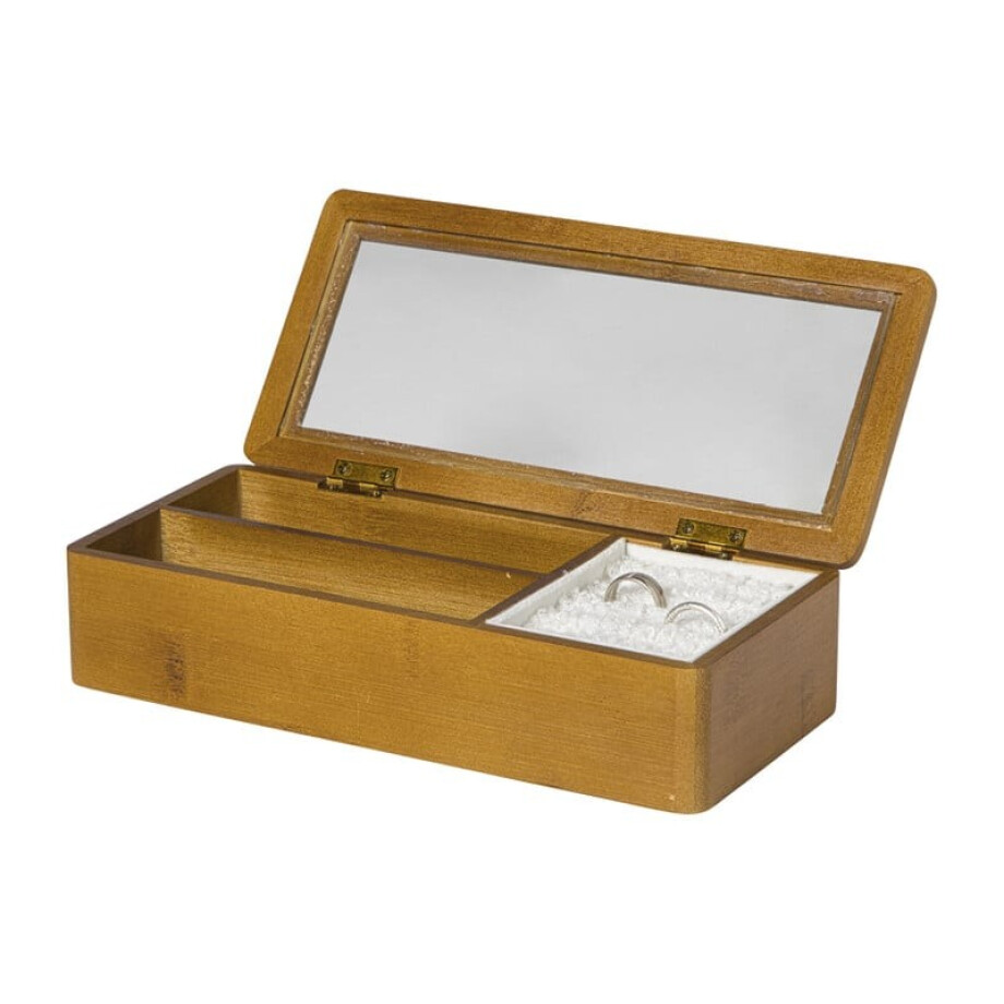 Sieradendoos met teddy - bruin/wit - 3 vakken afbeelding 