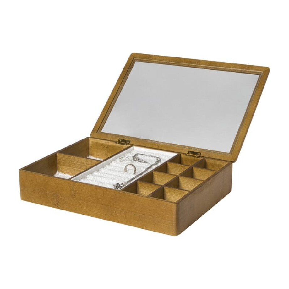 Sieradendoos met teddy - bruin/wit - 12 vakken afbeelding 