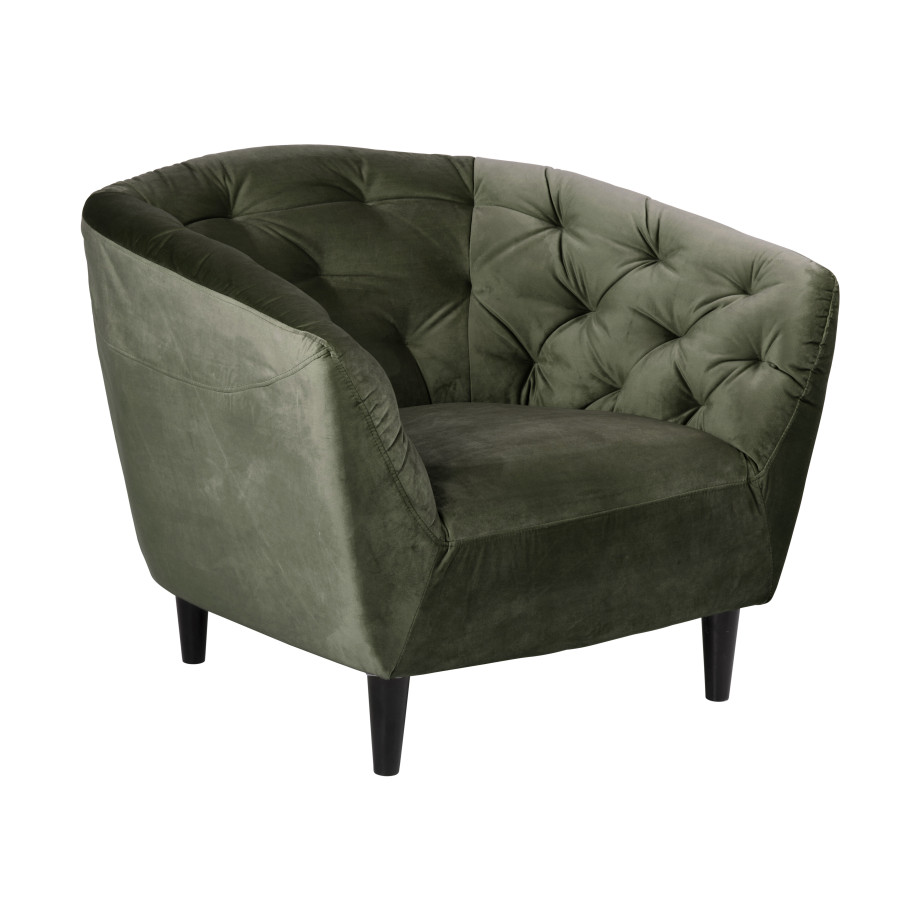 Bendt Fauteuil 'Loes' Velvet, kleur Forest Green afbeelding 1