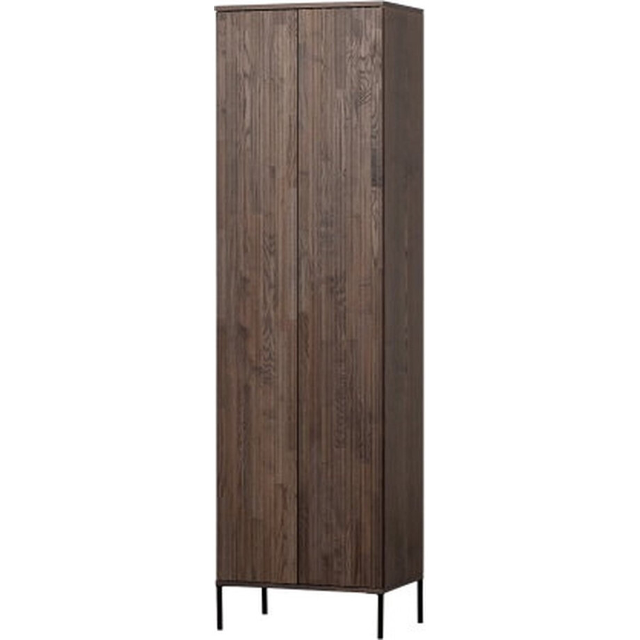 WOOOD New Gravure Hoge Kast - Essen - Espresso - 210x60x42 WOOOD New Gravure Hoge Kast - Essen - Espresso - 210x60x42 afbeelding 1
