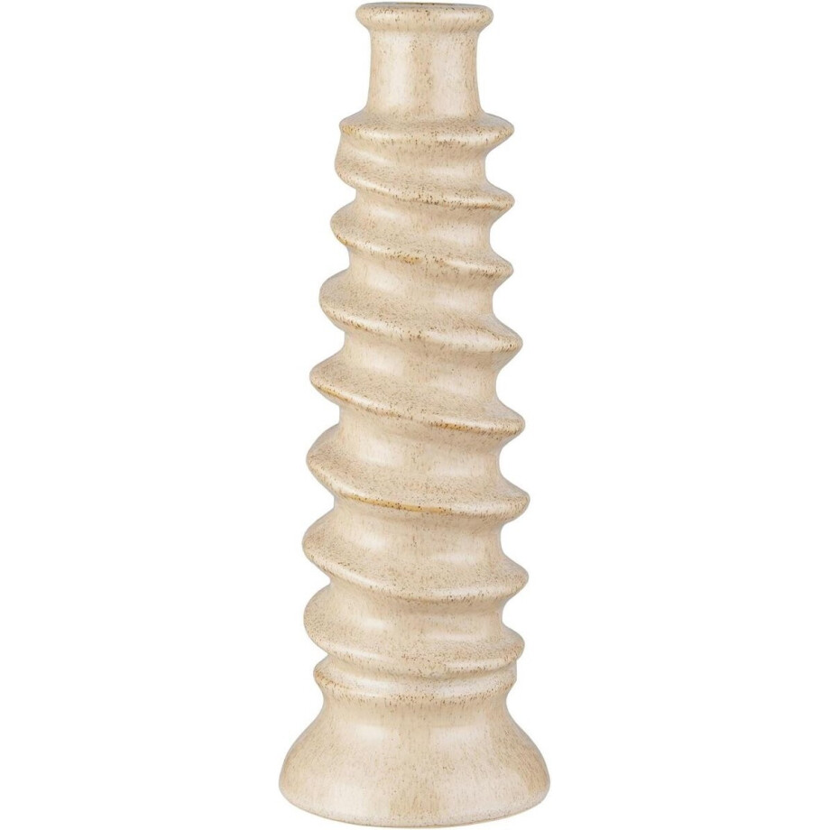 Ib Laursen - Stoneware Kandelaar - Saga gedraaid - crème kleur - 13806-01 Ib Laursen - Stoneware Kandelaar - Saga gedraaid - crème kleur - 13806-01 afbeelding 1