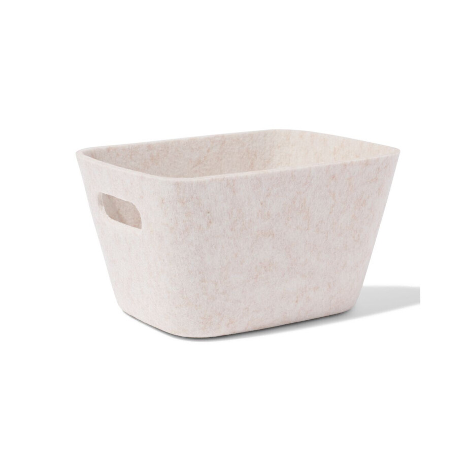 HEMA HEMA Mand 20x12cm Vilt Beige afbeelding 