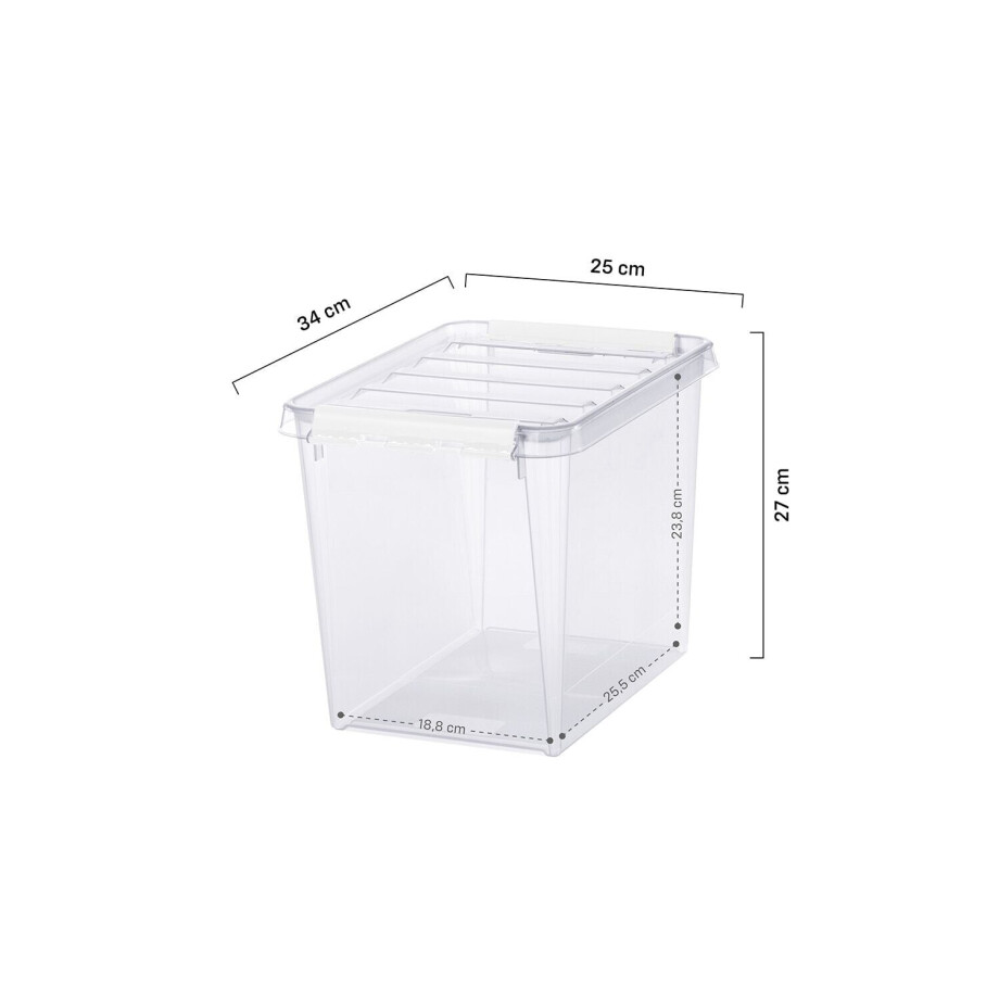 HEMA HEMA Opbergbox 14L Brussels Transparant 34x25x27cm afbeelding 