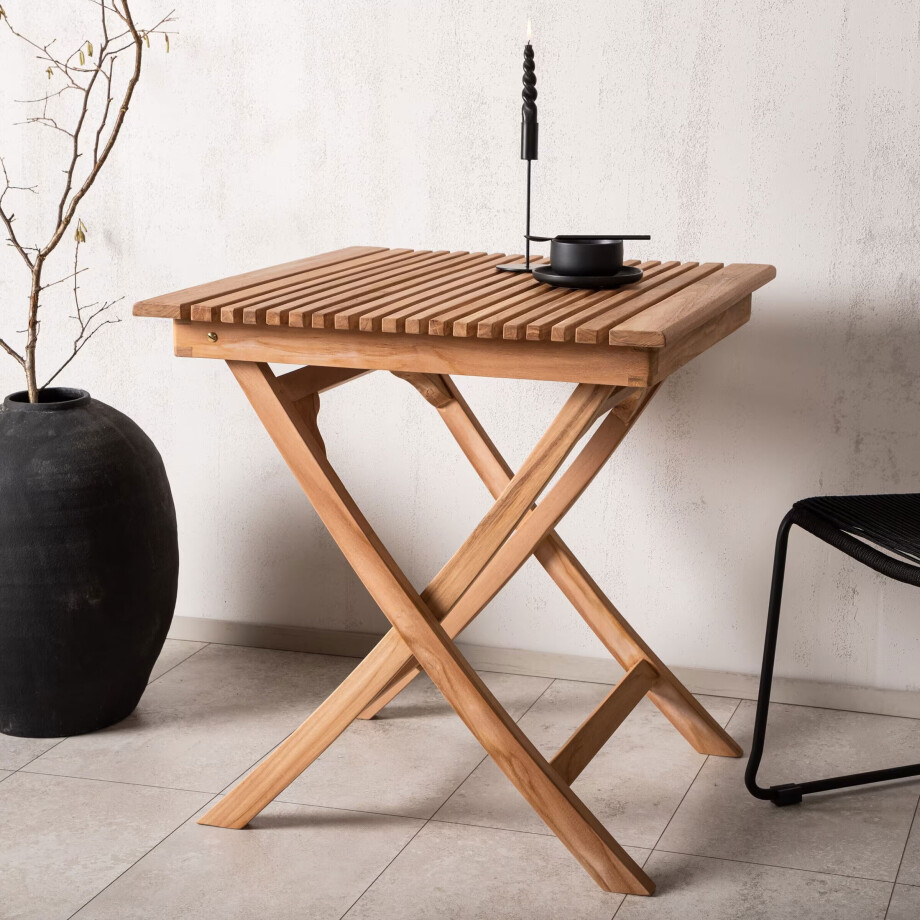 Nohr Inklapbare Bistrotafel 'Leea' Teakhout, 70 x 70cm afbeelding 1