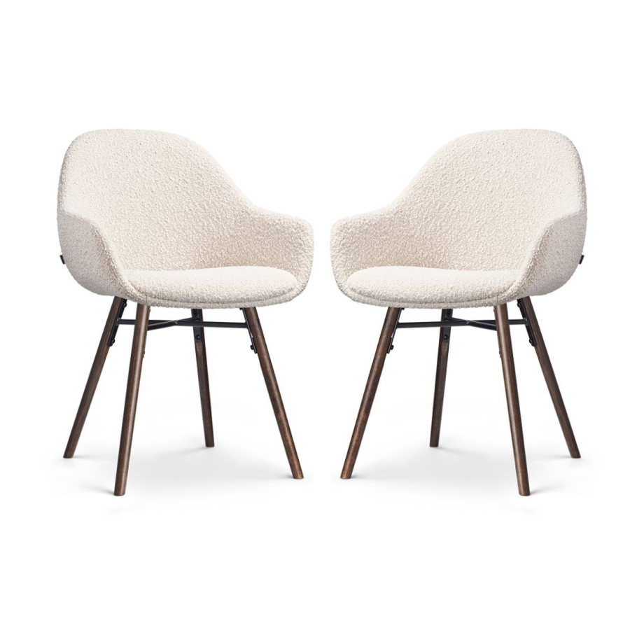 Set van 2 eetkamerstoelen Nena-Mae bouclé | Nolon afbeelding 1