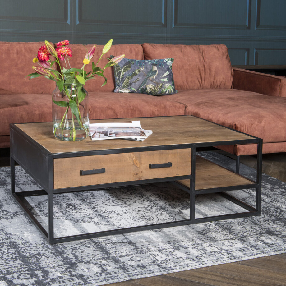 Livingfurn Salontafel 'Sturdy' kleur Naturel, 120 x 70cm Livingfurn Salontafel 'Sturdy' kleur Naturel, 120 x 70cm afbeelding 1