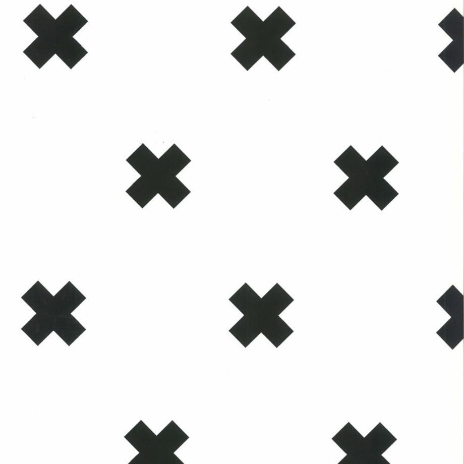 Noordwand Fabulous World Behang Cross wit en zwart 67104-6 afbeelding 1