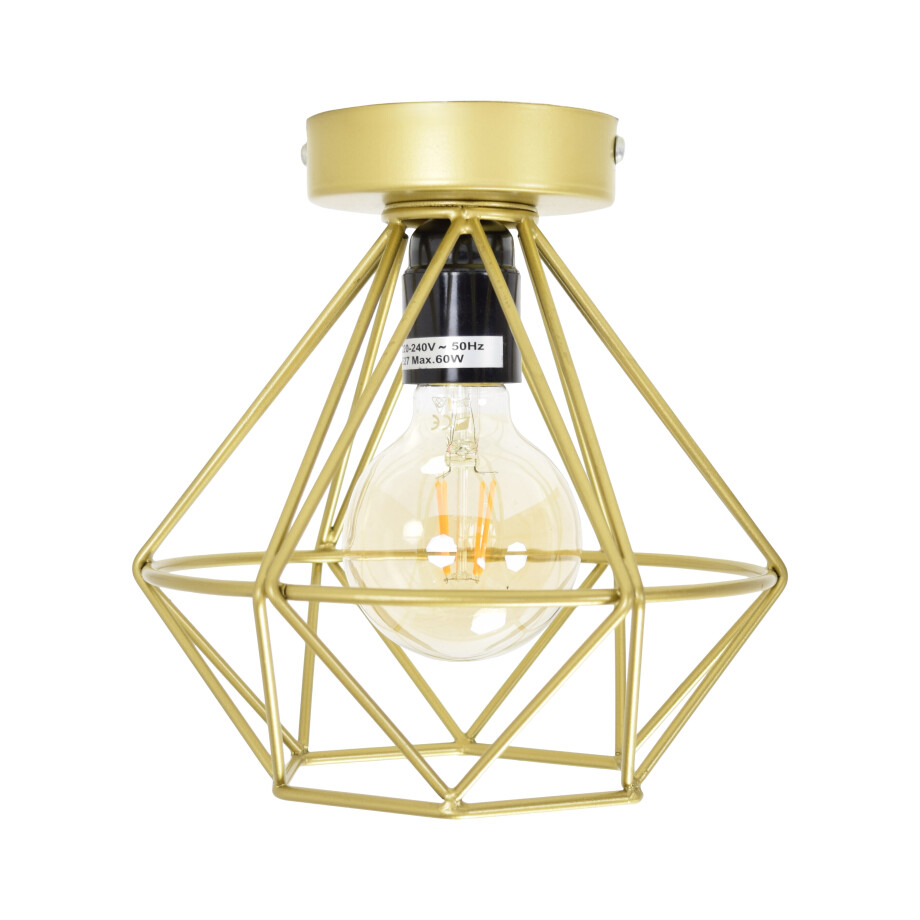 Urban Interiors Plafondlamp 'Wire' Ø22cm, kleur Goud Urban Interiors Plafondlamp 'Wire' Ø22cm, kleur Goud afbeelding 1