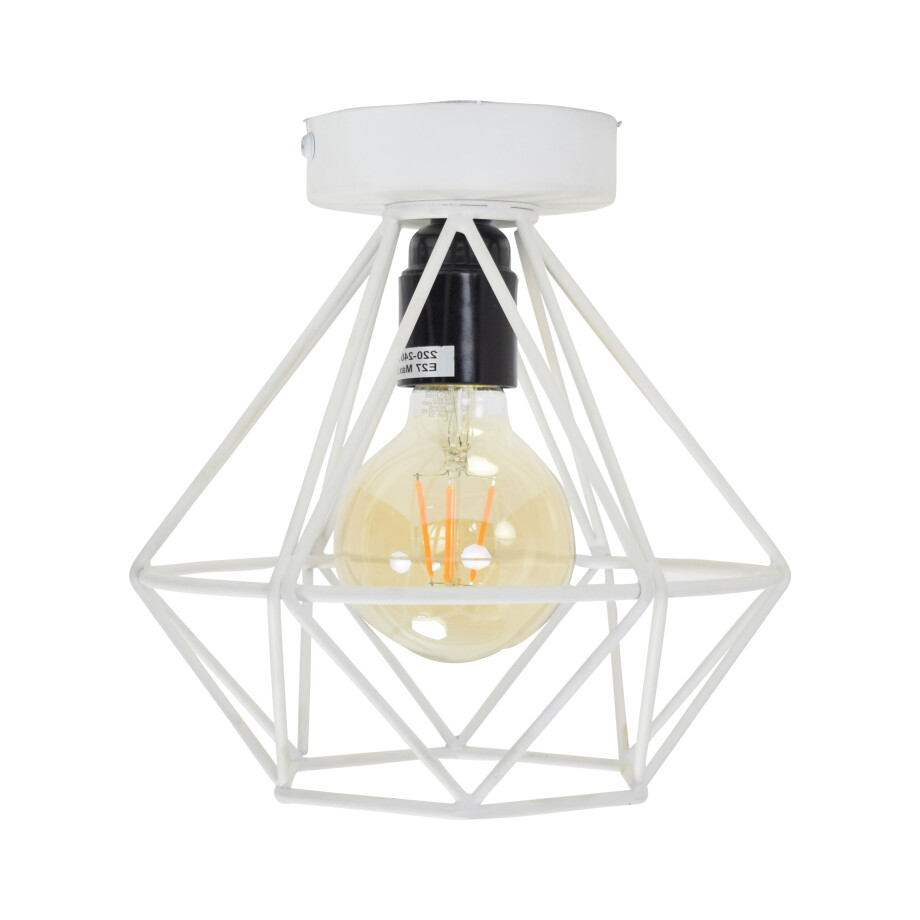 Urban Interiors Plafondlamp 'Wire' Ø22cm, kleur Mat Wit Urban Interiors Plafondlamp 'Wire' Ø22cm, kleur Mat Wit afbeelding