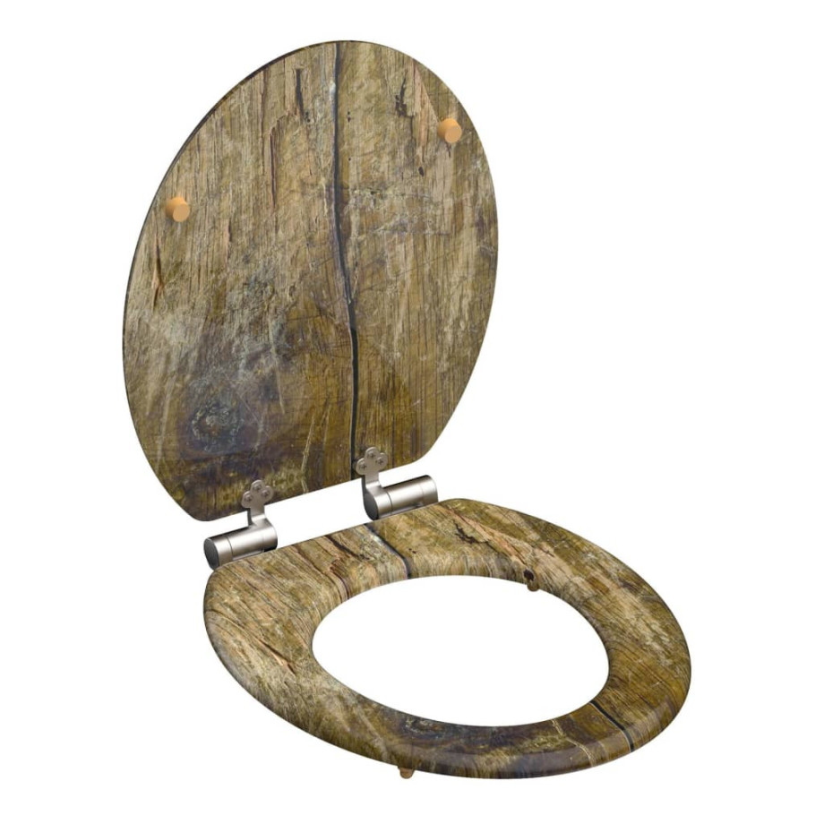 SCHÜTTE Toiletbril Solid Wood MDF bruin afbeelding 1