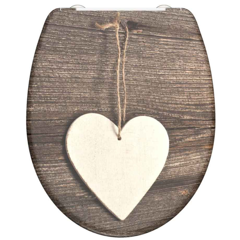 SCHÜTTE Toiletbril met soft-close WOOD HEART duroplast met print afbeelding 1