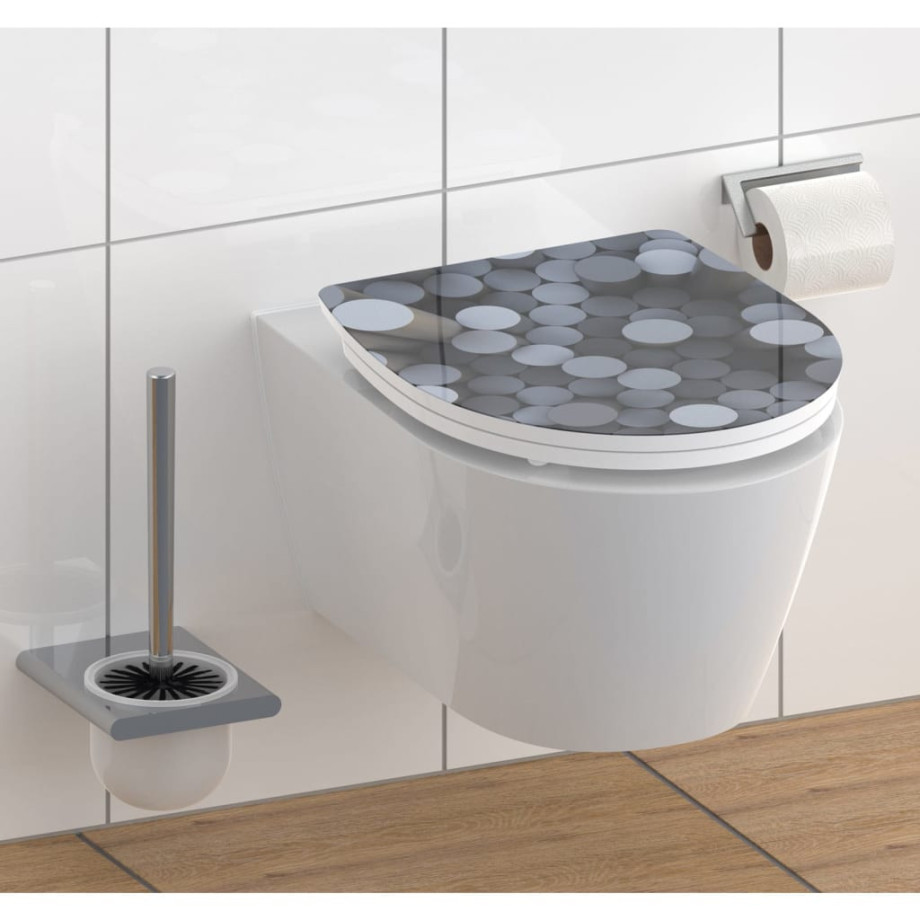 SCHÜTTE Toiletbril met soft-close quick-release hoogglans ROUND DIPS afbeelding 1