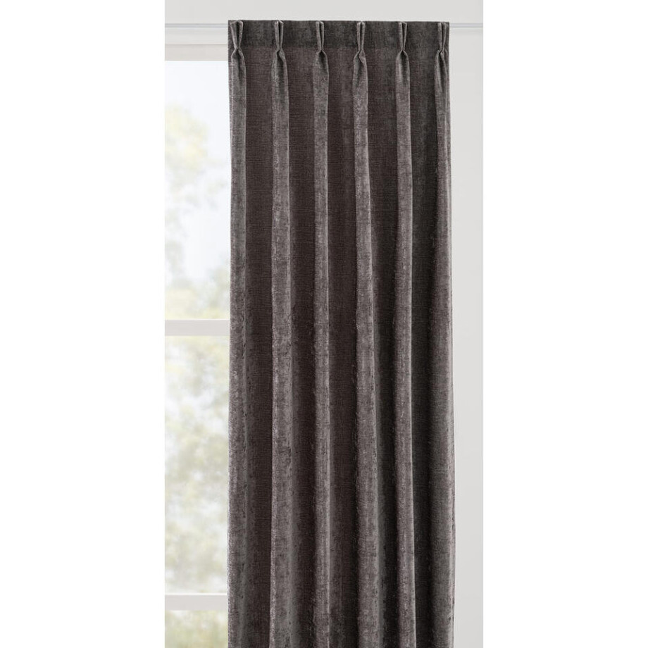 Leen Bakker - Gordijnstof Claes Lichtdoorlatend - Polyester - Grijs - B145 Cm afbeelding 1
