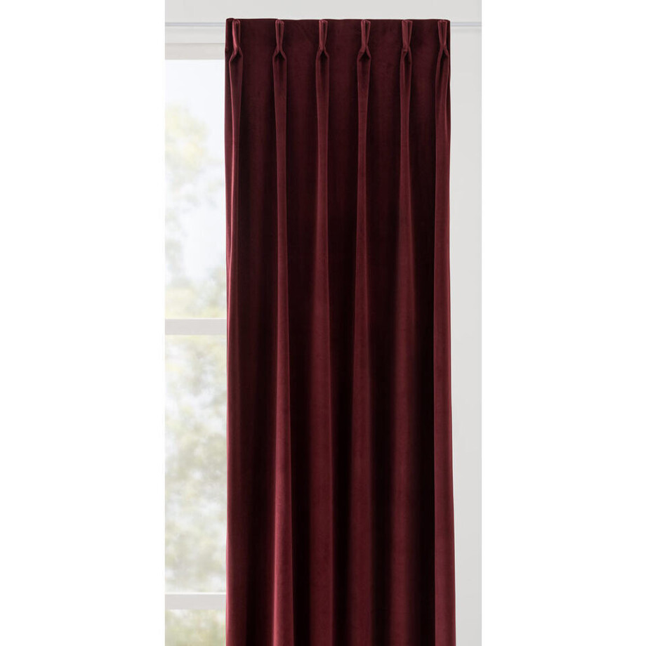 Leen Bakker - Gordijnstof Yara Lichtdoorlatend - Bordeaux - Polyester - Rood - B150 Cm afbeelding 1