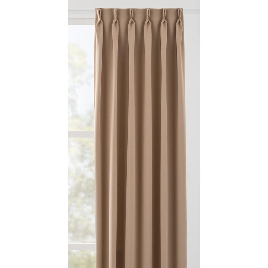 Leen Bakker - Gordijnstof Milano - Zand - Polyester - Beige - B145 Cm Leen Bakker - Gordijnstof Milano - Zand - Polyester - Beige - B145 Cm afbeelding 1