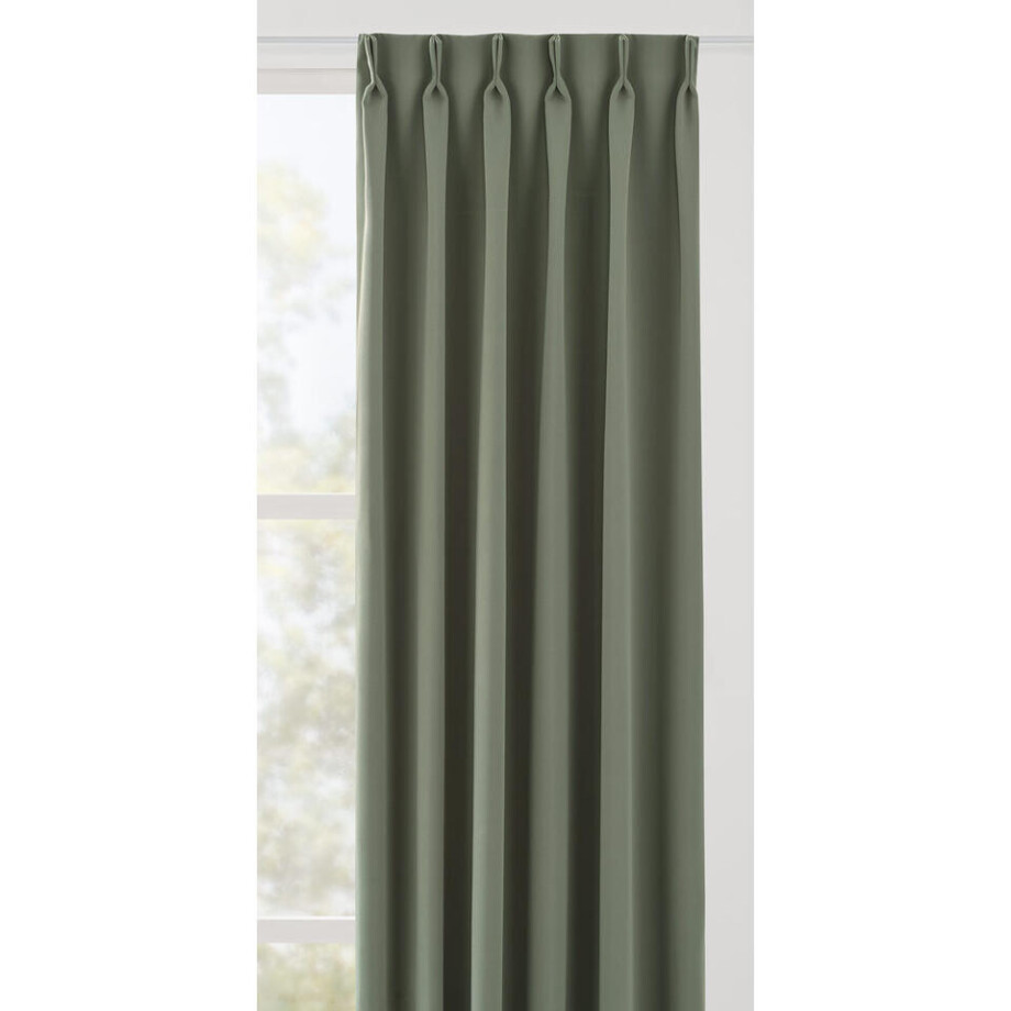 Leen Bakker - Gordijnstof Milano - Grijs/ - Polyester - Groen - B145 Cm afbeelding 1