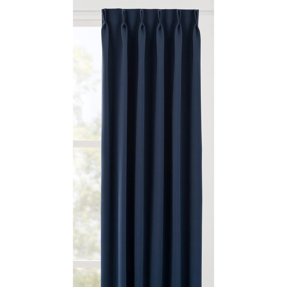 Leen Bakker - Gordijnstof Milano - Donker - Polyester - Blauw - B145 Cm Leen Bakker - Gordijnstof Milano - Donker - Polyester - Blauw - B145 Cm afbeelding 1