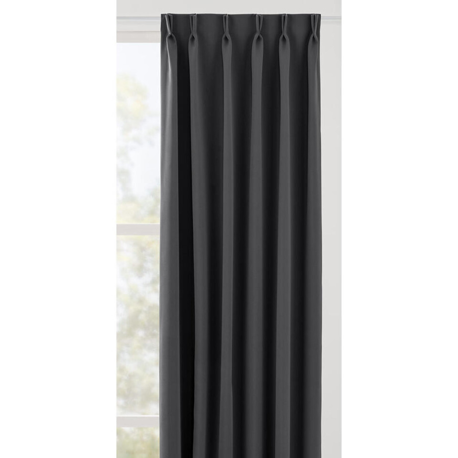 Leen Bakker - Gordijnstof Milano - Antraciet - Polyester - Grijs - B150 Cm afbeelding 1