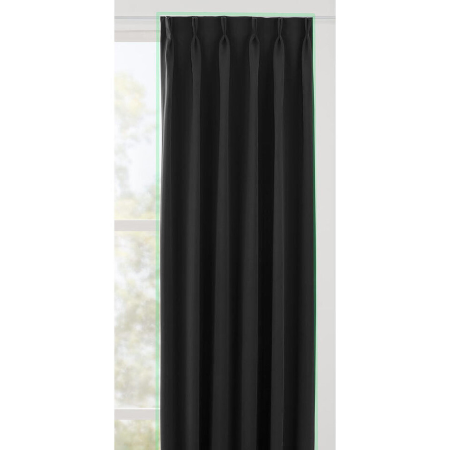 Leen Bakker - Gordijnstof Milano - Polyester - Zwart - B145 Cm afbeelding 1