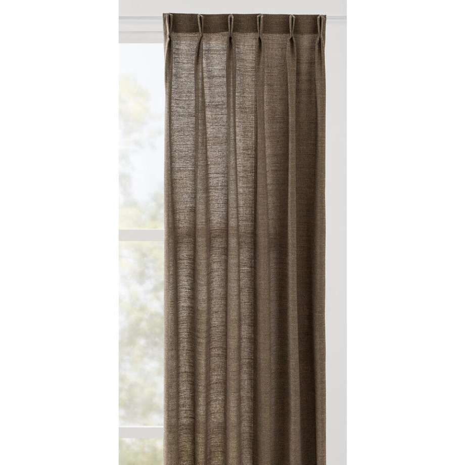 Leen Bakker - Gordijnstof Ivy Lichtdoorlatend - Katoen - Bruin - B150 Cm Leen Bakker - Gordijnstof Ivy Lichtdoorlatend - Katoen - Bruin - B150 Cm afbeelding 1