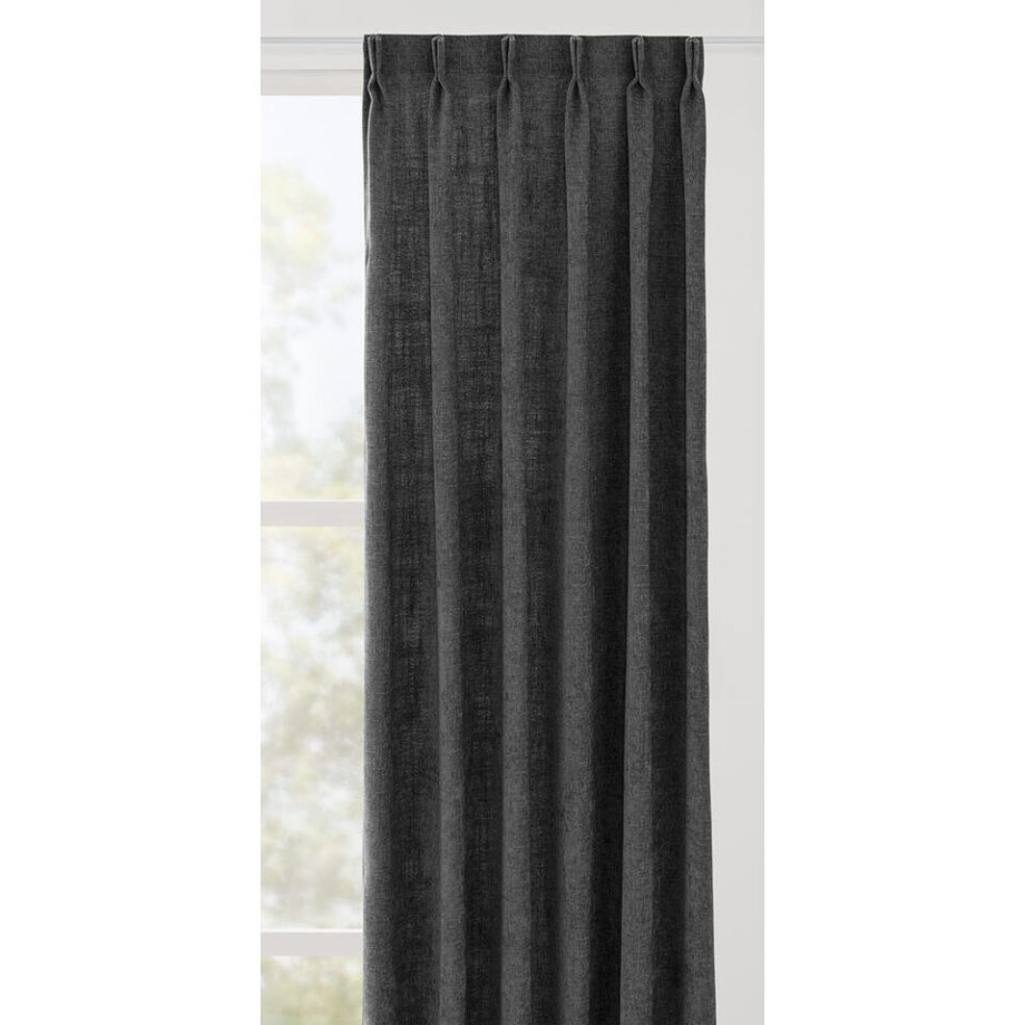 Leen Bakker - Gordijnstof Steven - Antraciet - Polyester - Grijs - B140 Cm afbeelding 1